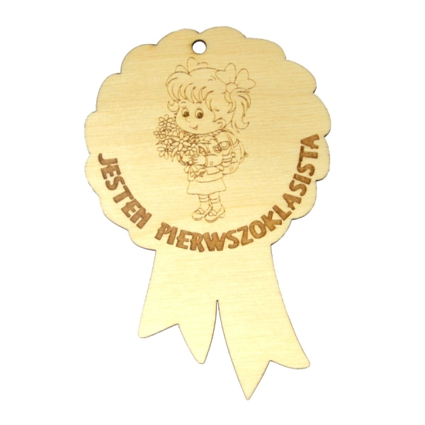 Drewniany medal zawieszka "Dziewczynka"