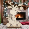 Świąteczna aranżacja dużego renifera (20,5cm) ze sklejki, baza DIY do pomalowania.