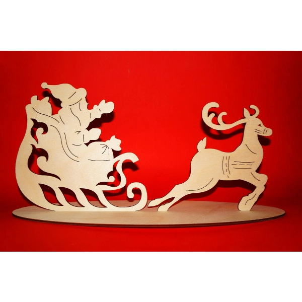 Mikołaj na saniach duży, sanie mikołaja decoupage,mikołaj na saniach decoupage, mikołaj na saniach do zdobienia