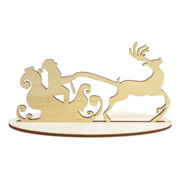 mikołaj na saniach drewniana decoupage boże narodzenie sklep internetowy