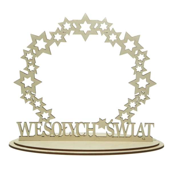 Bożonarodzeniowy stojak na bombkę "Wesołych Świąt-Gwiazda"