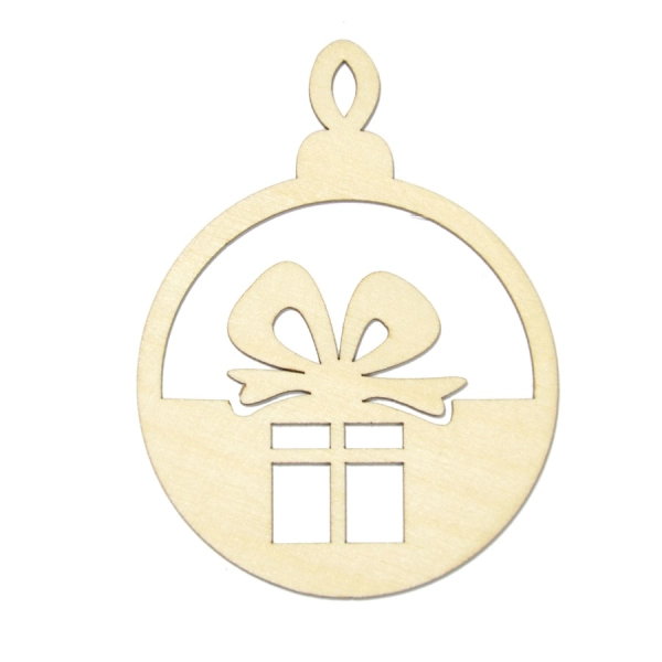 boże narodzenie zawieszka bombka ażur decoupage sklejka ozdoby  drewniane