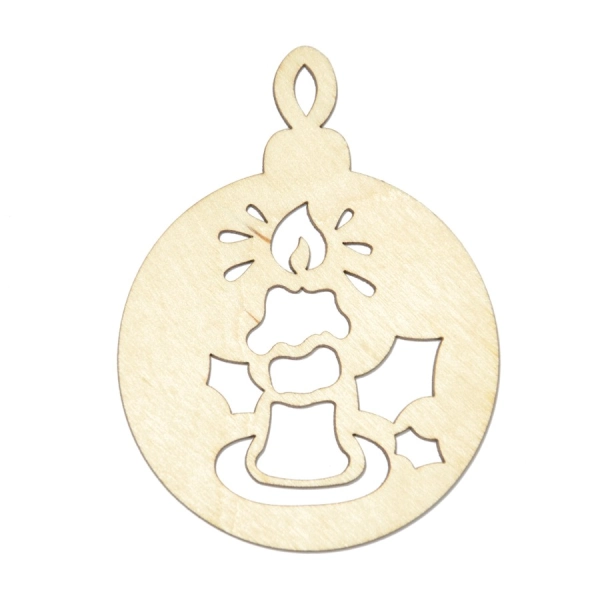 boże narodzenie zawieszka bombka ażur decoupage sklejka ozdoby  drewniane