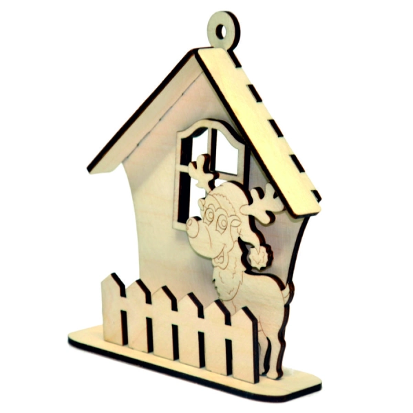 domek decoupage, domek z płotkiem, domek z płotkiem decoupage, domek z płotkiem dekoracja bożonarodzeniowa