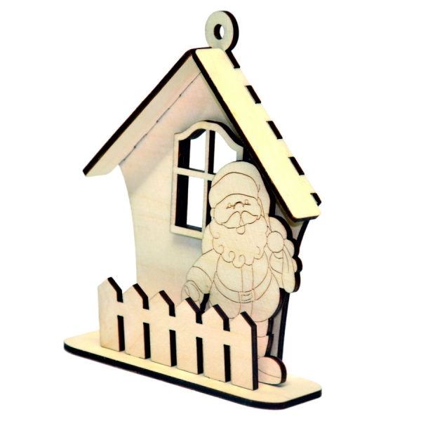 domek decoupage, domek z płotkiem, domek z płotkiem decoupage, domek z płotkiem dekoracja bożonarodzeniowa