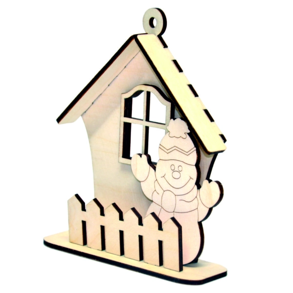 domek decoupage, domek z płotkiem, domek z płotkiem decoupage, domek z płotkiem dekoracja bożonarodzeniowa