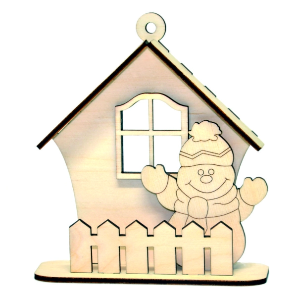 domek decoupage, domek z płotkiem, domek z płotkiem decoupage, domek z płotkiem dekoracja bożonarodzeniowa