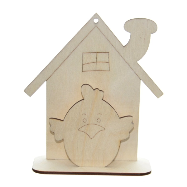 Drewniany wielkanocny domek N2 do decoupage
