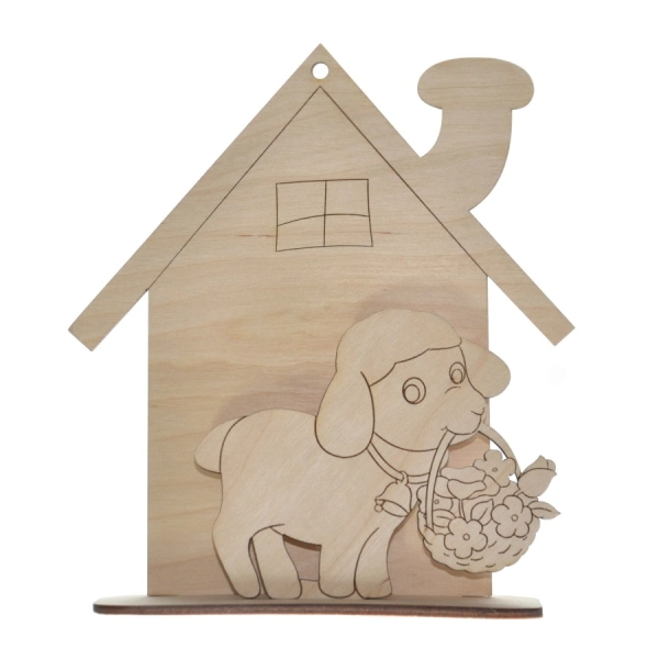 Drewniany wielkanocny domek N3 do decoupage