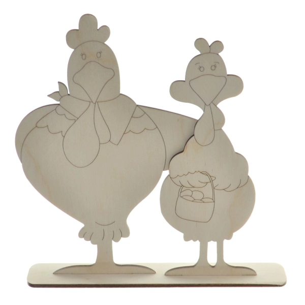 Drewniana wielkanocna Para kurczaków