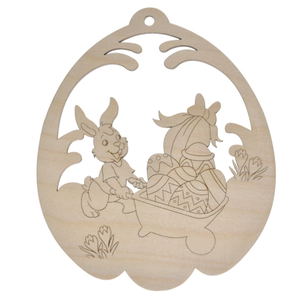 Drewniana wielkanocna zawieszka duża do decoupage N8