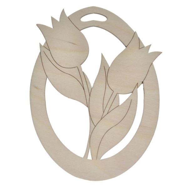 Drewniana wielkanocna zawieszka jajko N1