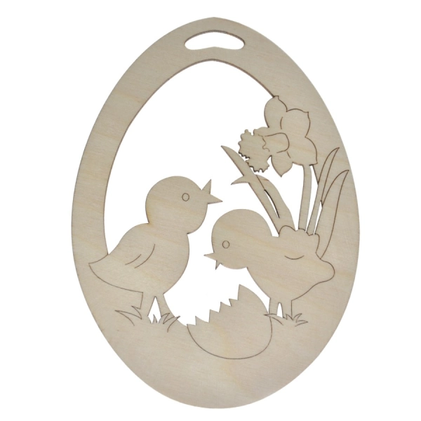 Drewniana wielkanocna zawieszka jajko N2