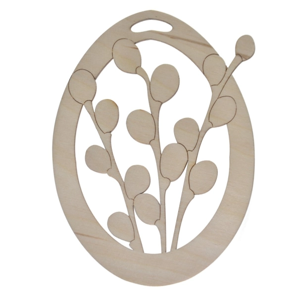 Drewniana wielkanocna zawieszka jajko N4