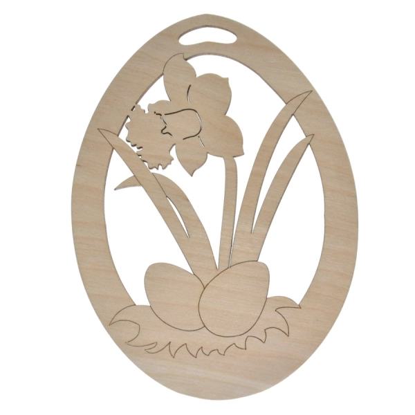 Drewniana wielkanocna zawieszka jajko N6