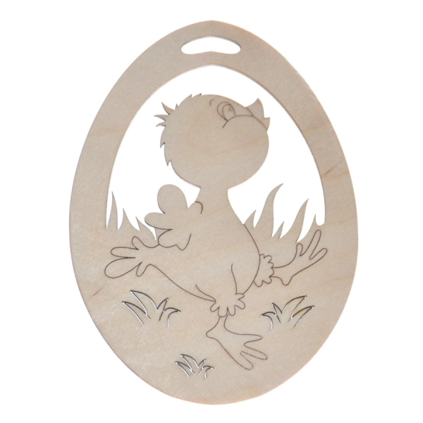 Drewniana wielkanocna zawieszka jajko N7