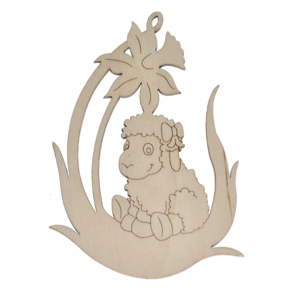 Drewniana wielkanocna mała zawieszka N10