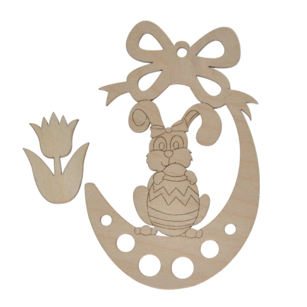 Drewniana wielkanocna mała zawieszka N2