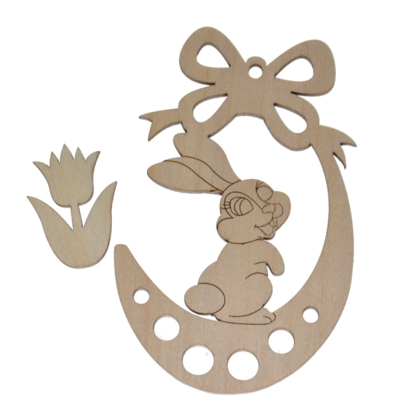 Drewniana wielkanocna mała zawieszka N3