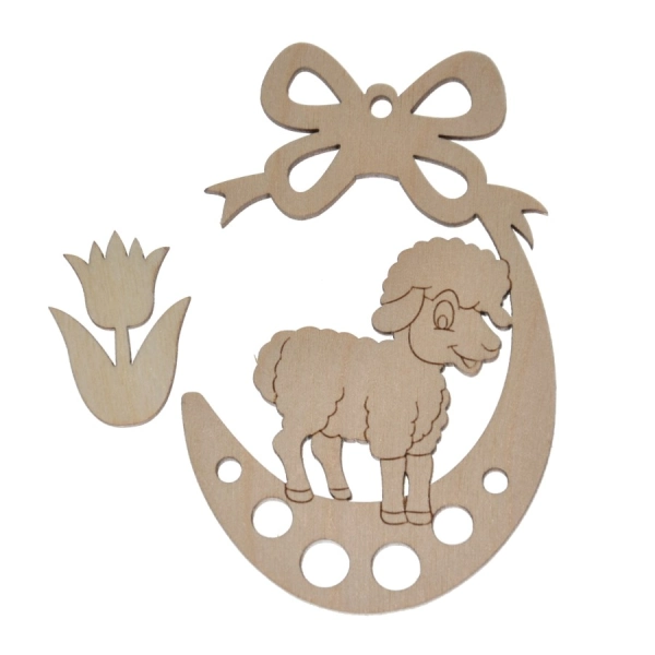 Drewniana wielkanocna mała zawieszka N5