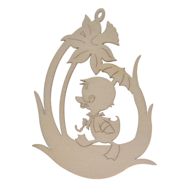 Drewniana wielkanocna mała zawieszka N6