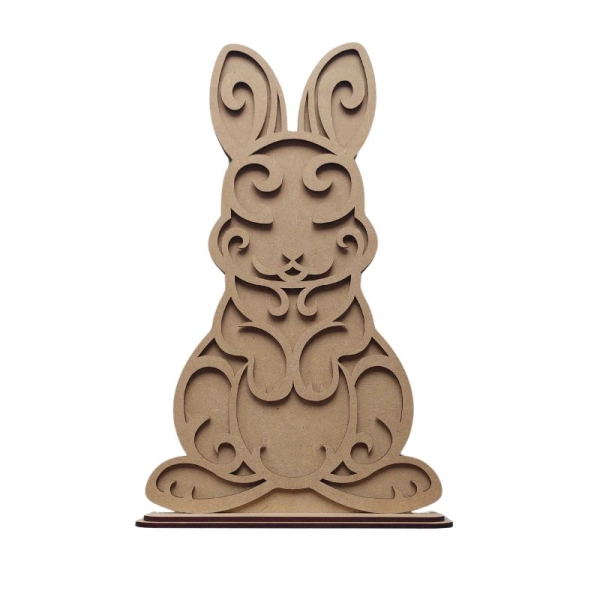 Drewniany wielkanocny zając ażurowy N5