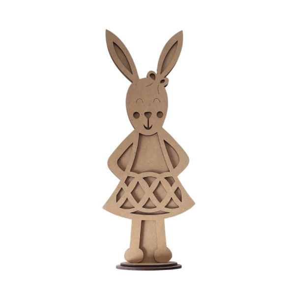 Drewniana wielkanocna Pani zając N2