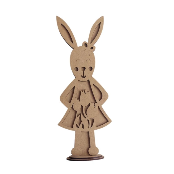 Drewniana wielkanocna Pani zając N4