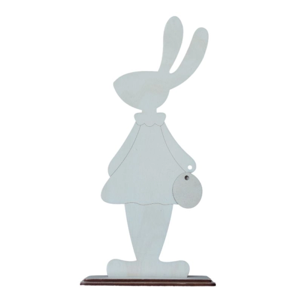 Drewniany zając z torebką