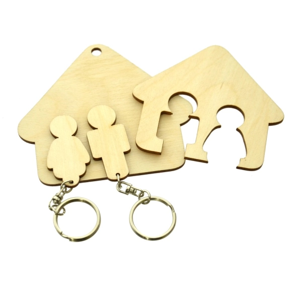 drewniane breloki do kluczy dla par, drewniany brelok do kluczy, breloczek z drewna