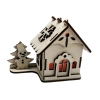 Drewniany domek na świeczkę LED N7