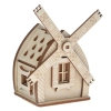 Drewniany domek na świeczkę LED N12