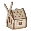 Drewniany domek na świeczkę LED N12