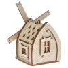 Drewniany domek na świeczkę LED N12
