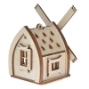 Drewniany domek na świeczkę LED N12