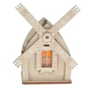 Drewniany domek na świeczkę LED N12