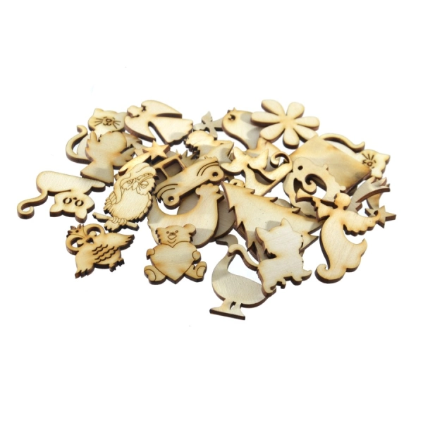 Komplet scrapek drewnianych "mix"