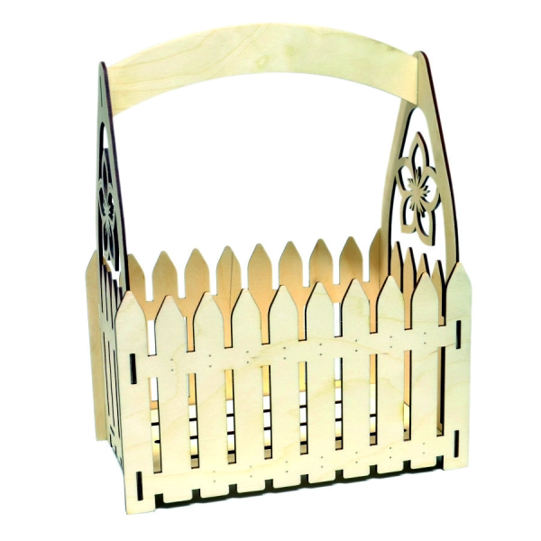 drewniany koszyk, drewniana skrzynia dekoracyjna, baza pod stroik wielkanocny