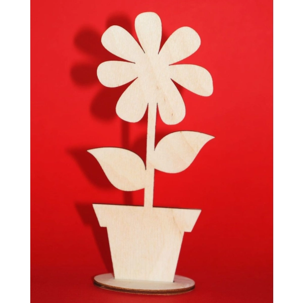 Drewniany Kwiatek w doniczce N1