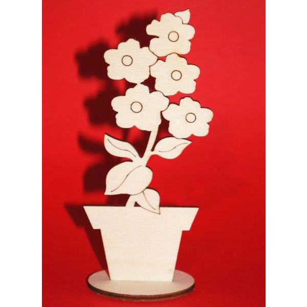 Drewniany Kwiatek w doniczce N12