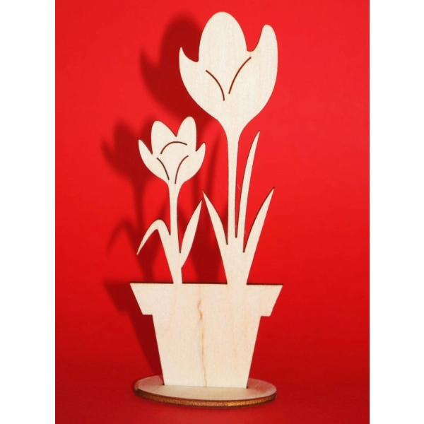 Drewniany Kwiatek w doniczce N2
