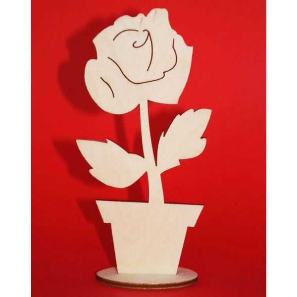 Drewniany Kwiatek w doniczce N3