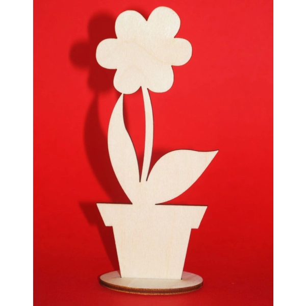 Drewniany Kwiatek w doniczce N4