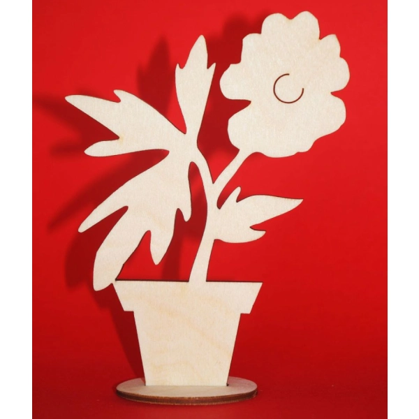 Drewniany Kwiatek w doniczce N5