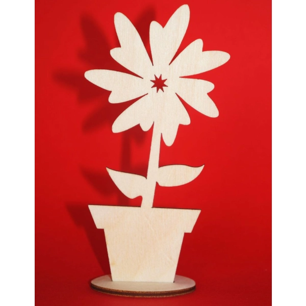 Drewniany Kwiatek w doniczce N6