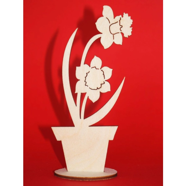 Drewniany Kwiatek w doniczce N8