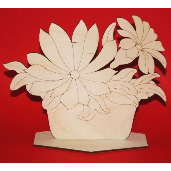 Drewniany Kwiatek DUŻY N3