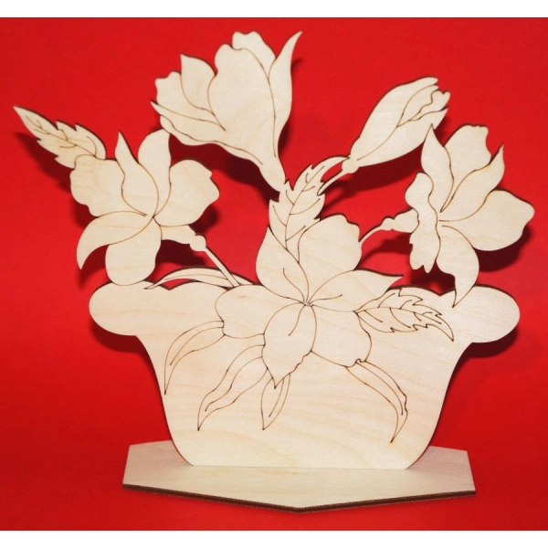 Drewniany Kwiatek DUŻY N5