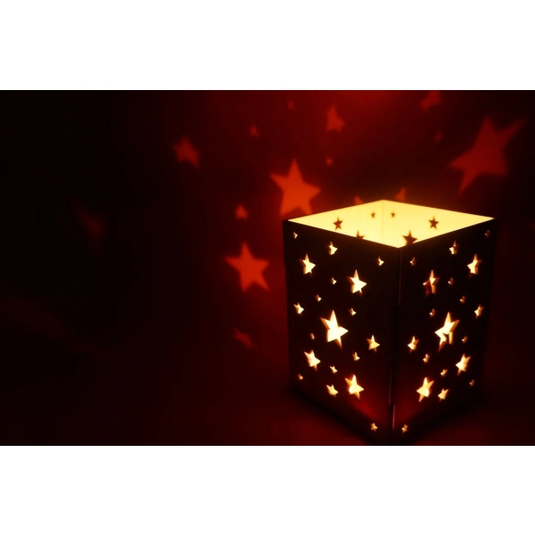 Drewniany Lampion Adwentowy N1