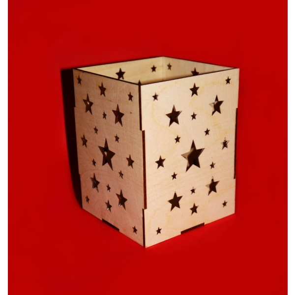 Drewniany Lampion Adwentowy N1